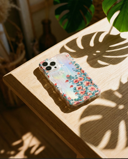 Luxury Retro Oil Painting Flower Case For Apple iPhone 11, 12, 13, 14, 15, 16, Plus, Pro, Pro Max.