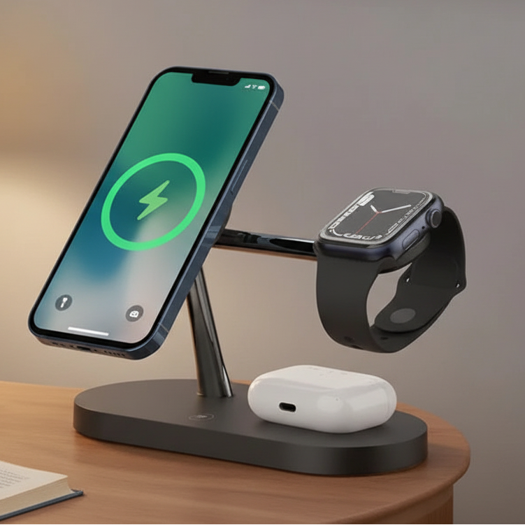 Ultra Wireless Fast Charging Dock/Stand, 3in1 For Samsung Galaxy & Watch, Apple Watch, Airpods & iPhone 12 13 14 15 16 17