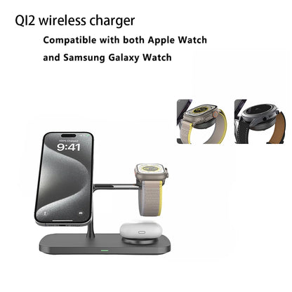 Ultra Wireless Fast Charging Dock/Stand, 3in1 For Samsung Galaxy & Watch, Apple Watch, Airpods & iPhone 12 13 14 15 16 17