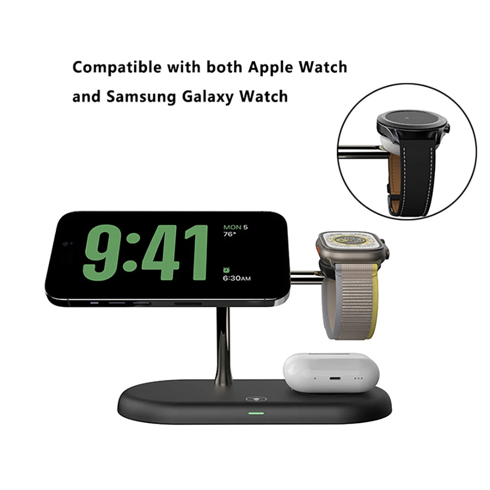 Ultra Wireless Fast Charging Dock/Stand, 3in1 For Samsung Galaxy & Watch, Apple Watch, Airpods & iPhone 12 13 14 15 16 17